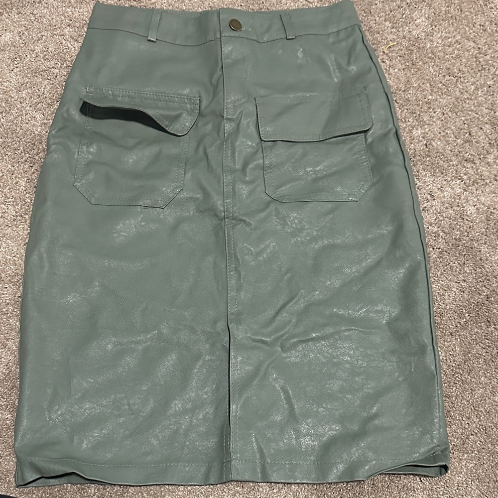 Fashion Nova Faux Leather - Sage Green
